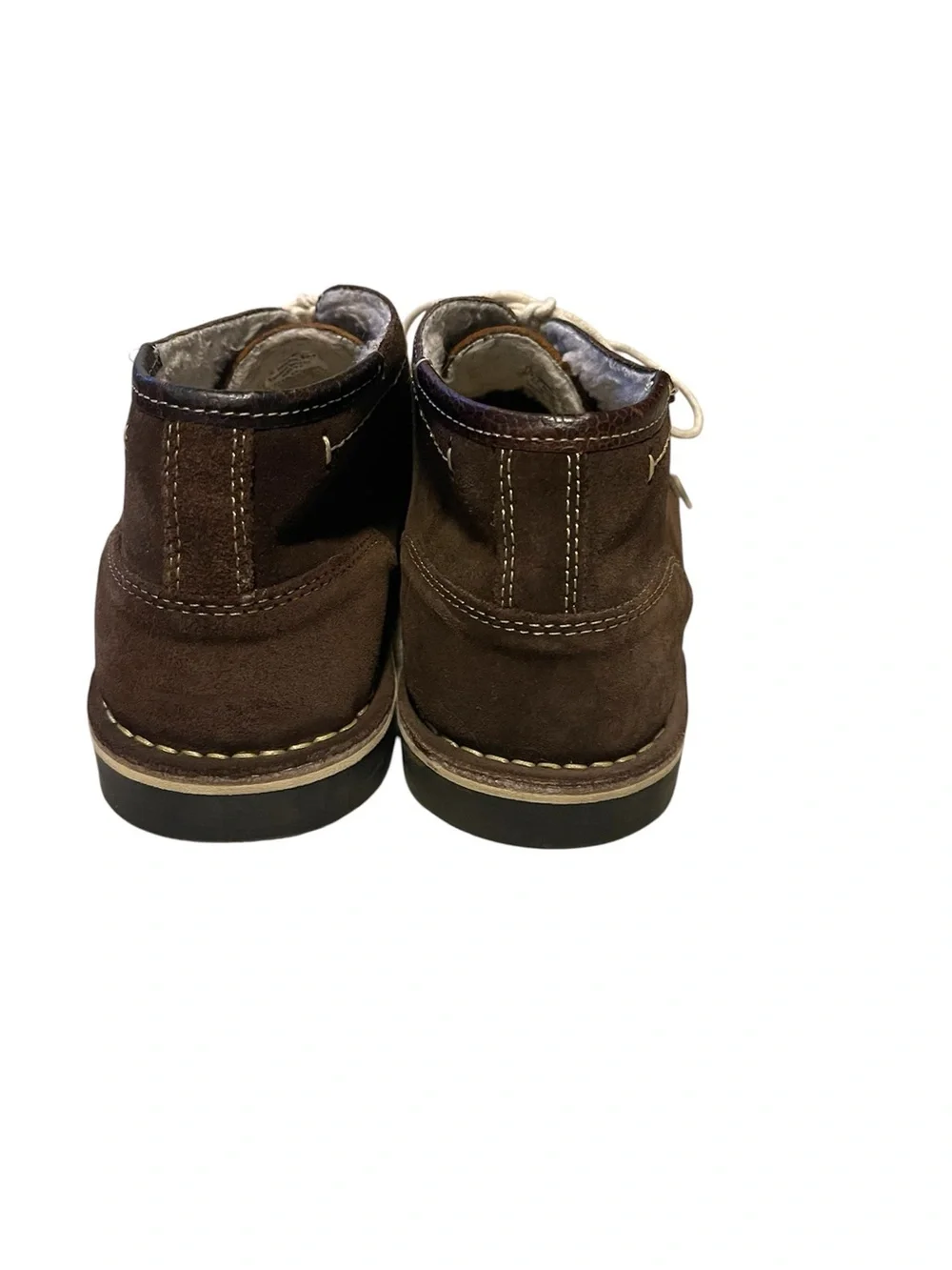 Steve Madden Brown Leather Chukka Boots with White Laces